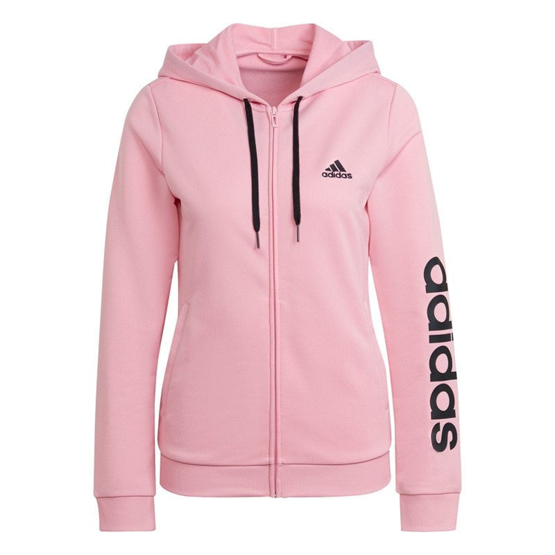 adidas Dame Essentials Logo French Terry Træningsdragt Light Pink/Sort - Billede 2
