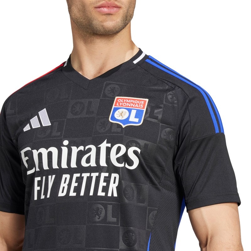 adidas Herre OL Olympique Lyonnais 24/25 udebane trøje Sort - Billede 3