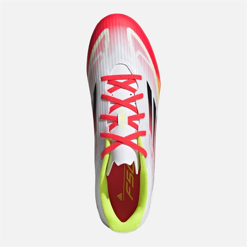 adidas Herre F50 Club TF Astro Fodboldstøvler Cloud White/Core Black/Solar Yellow - Billede 4