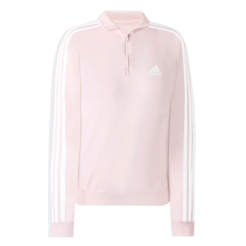 adidas Dame Essentials 3-Stripes 1/4 Zip Træningsbluse Sandy Pink - Billede 1