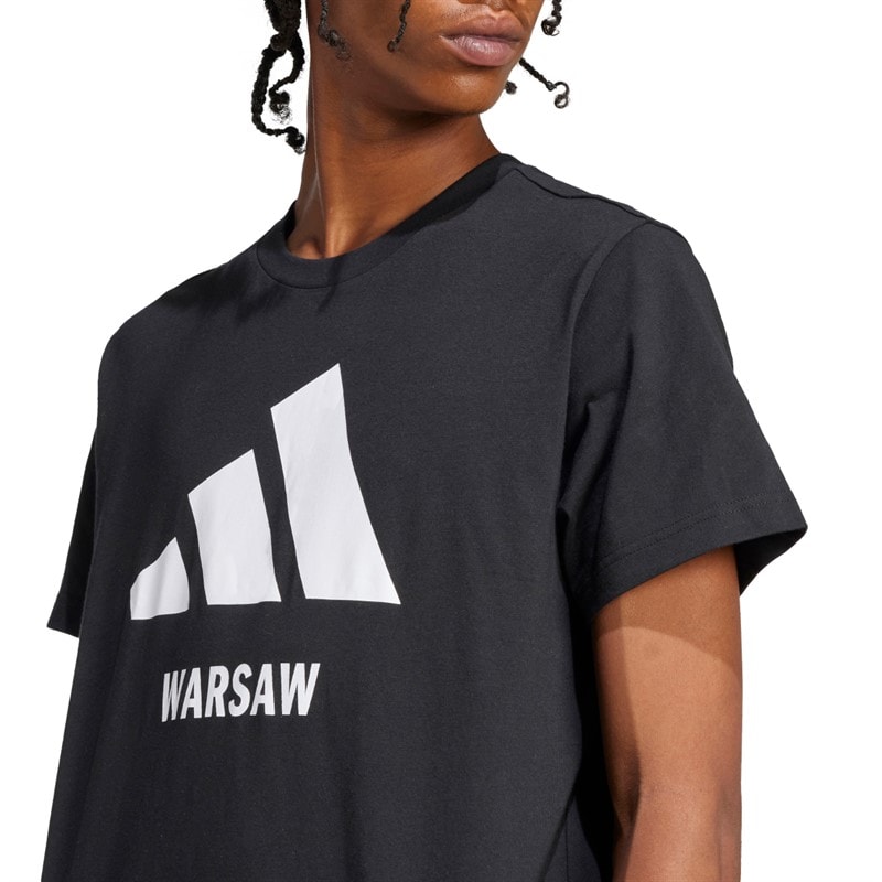 adidas Herre Warsaw Logo T-shirt Sort - Billede 4