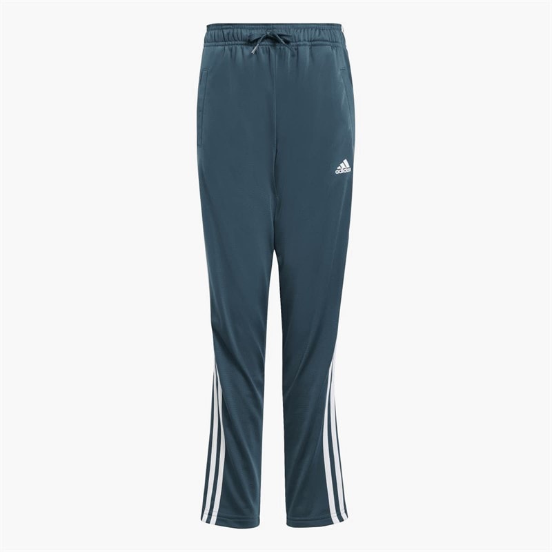 adidas Junior Piger Essentials 3-Striber Træningsdragt Semi Flash Aqua/Hvid - Billede 4