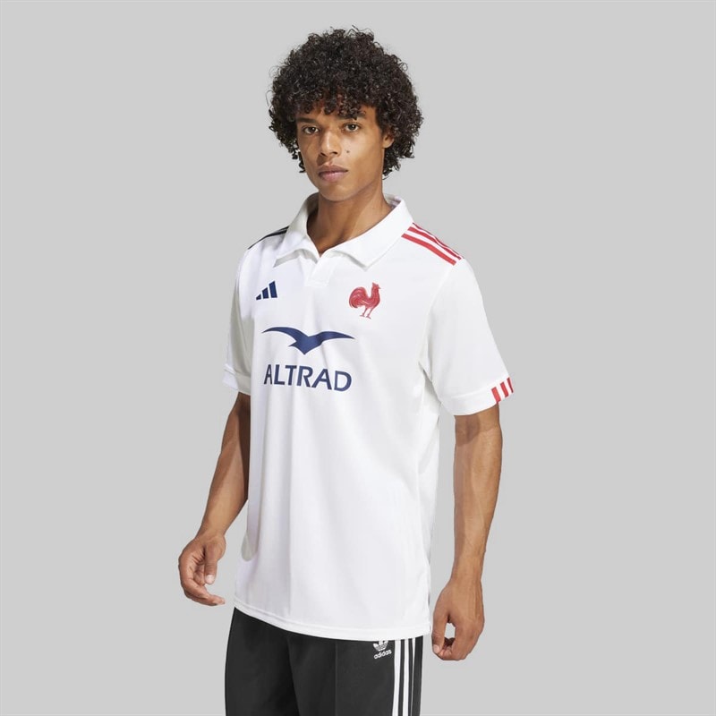 adidas Herre FFR Frankrig Rugby 24/25 Udebanetrøje Hvid - Billede 3