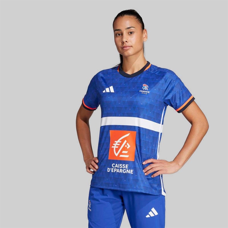adidas Dame FFHB Frankrig Håndbold 25/26 Hjemme Replika Trøje Semi Lucid Blue - Billede 2