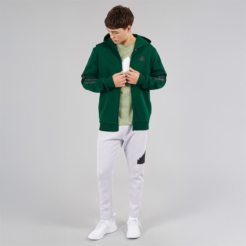 adidas Herre Future Icons 3-Stripes Full Zip Hættetrøje Collegiate Green - Billede 4