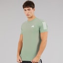 adidas Herre Own The Run Løbe T-shirt Silver Green