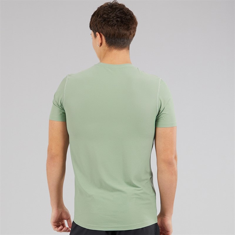 adidas Herre Own The Run Løbe T-shirt Silver Green - Billede 2