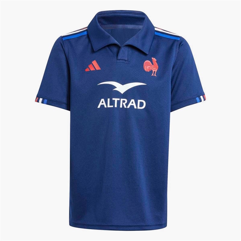 adidas Junior FFR Frankrig Rugby 24/25 Hjemme Trøje Dark Blue