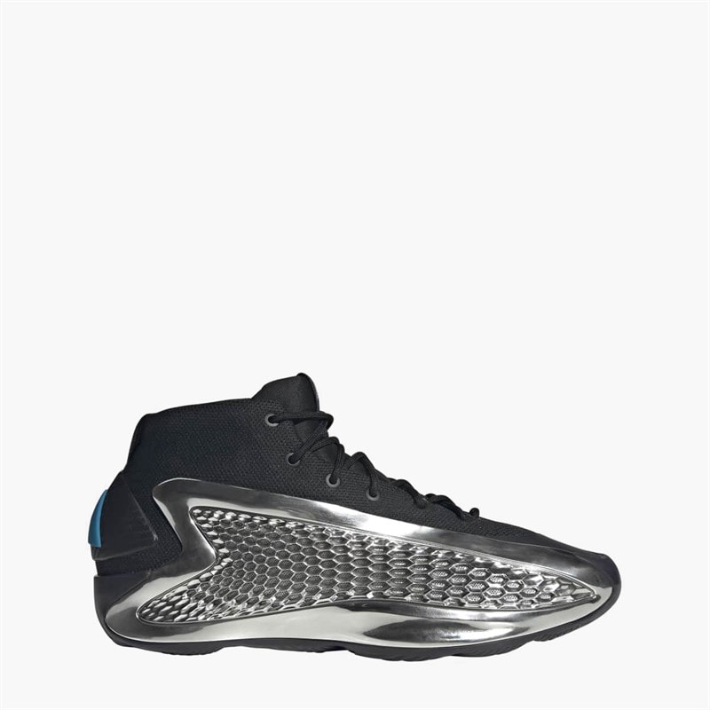 adidas Herre Anthony Edwards 1 Mid 'Chrome' Basketball Sko Core Black/Silver Metallic/Core Black