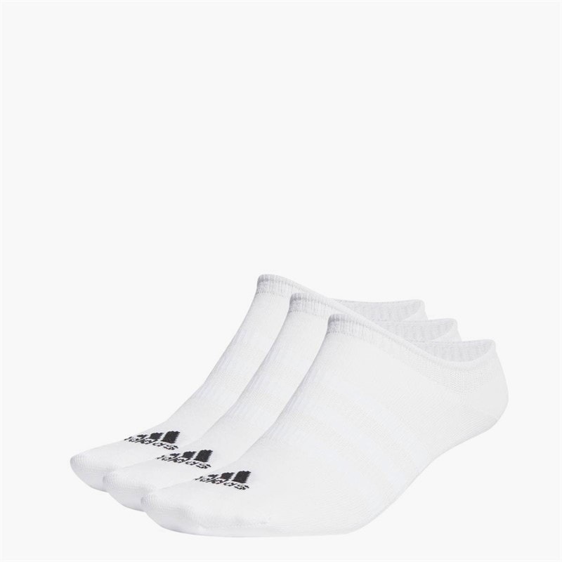 adidas tynd og let tre pak usynlige sokker Hvid/Sort