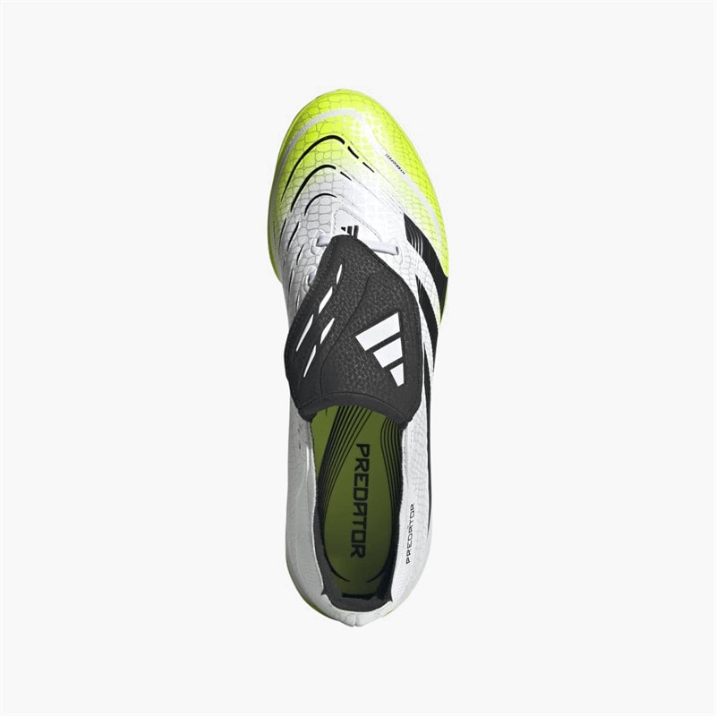 adidas Herre Predator League Fold Over Tunge TF Astro Fodboldstøvler Cloud White/Core Black/Lucid Lemon - Billede 4