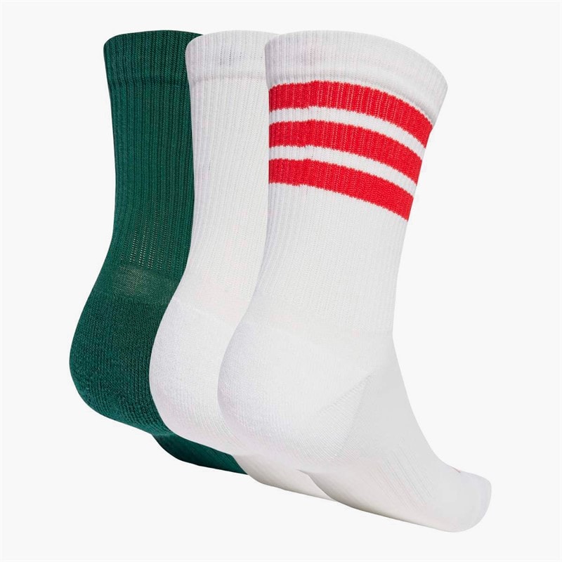 adidas  Logo Stribede Tre Pak Strømper Hvid/Hvid/Powder Plum - Billede 2