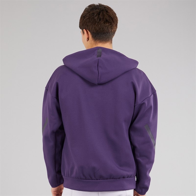 adidas Herre Z.N.E Hættetrøje med Fuld Lynlås Aurora Plum - Billede 2