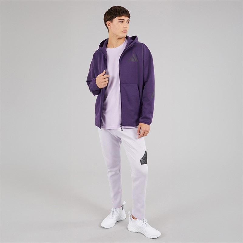 adidas Herre Z.N.E Hættetrøje med Fuld Lynlås Aurora Plum - Billede 4