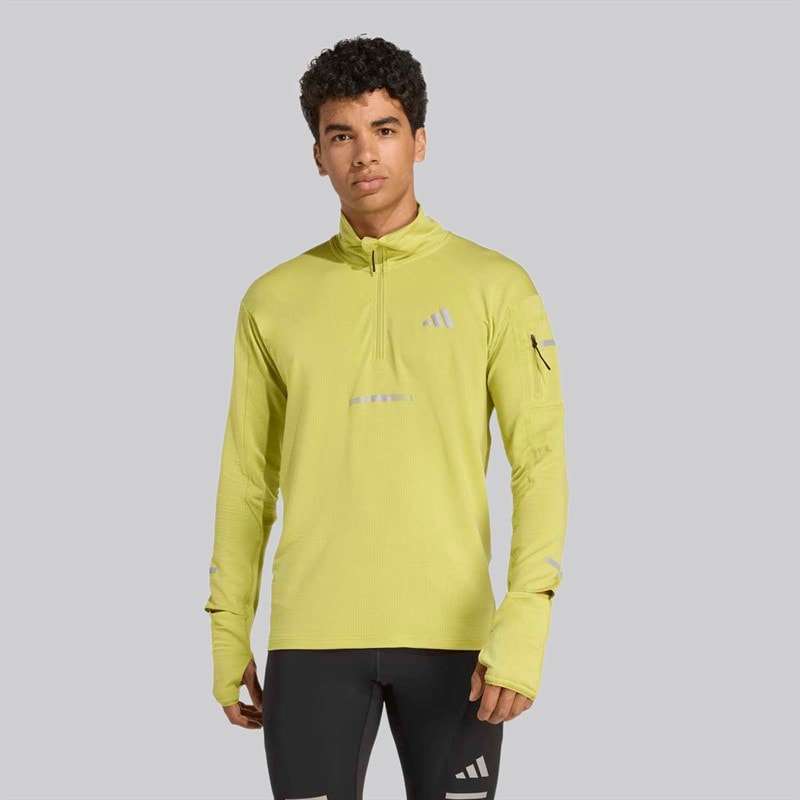 adidas Herre Adi365 Climawarm+ Løbe Half Zip Top Preloved Lime - Billede 2
