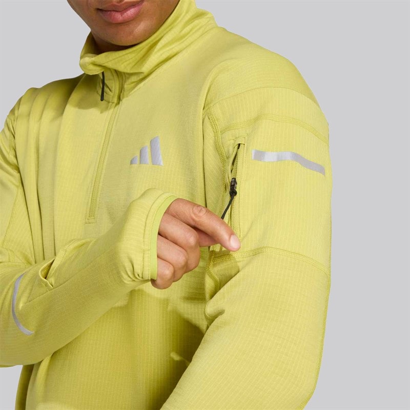adidas Herre Adi365 Climawarm+ Løbe Half Zip Top Preloved Lime - Billede 5