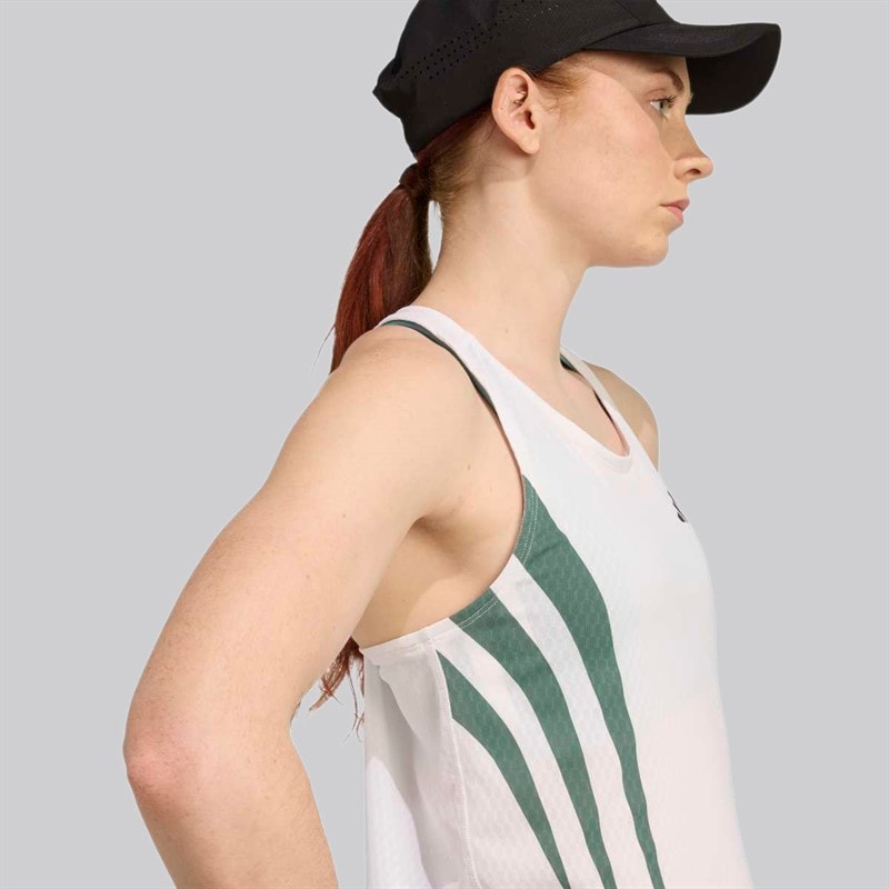 adidas Dame Adizero Archive Løbe singlet Hvid/Preloved Teal - Billede 5