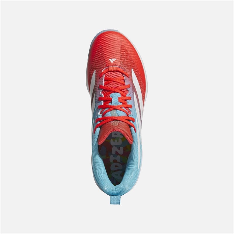 adidas Herre Adizero Impact Turf Baseball Sko Bright Cyan/Footwear White/Bright Red - Billede 4