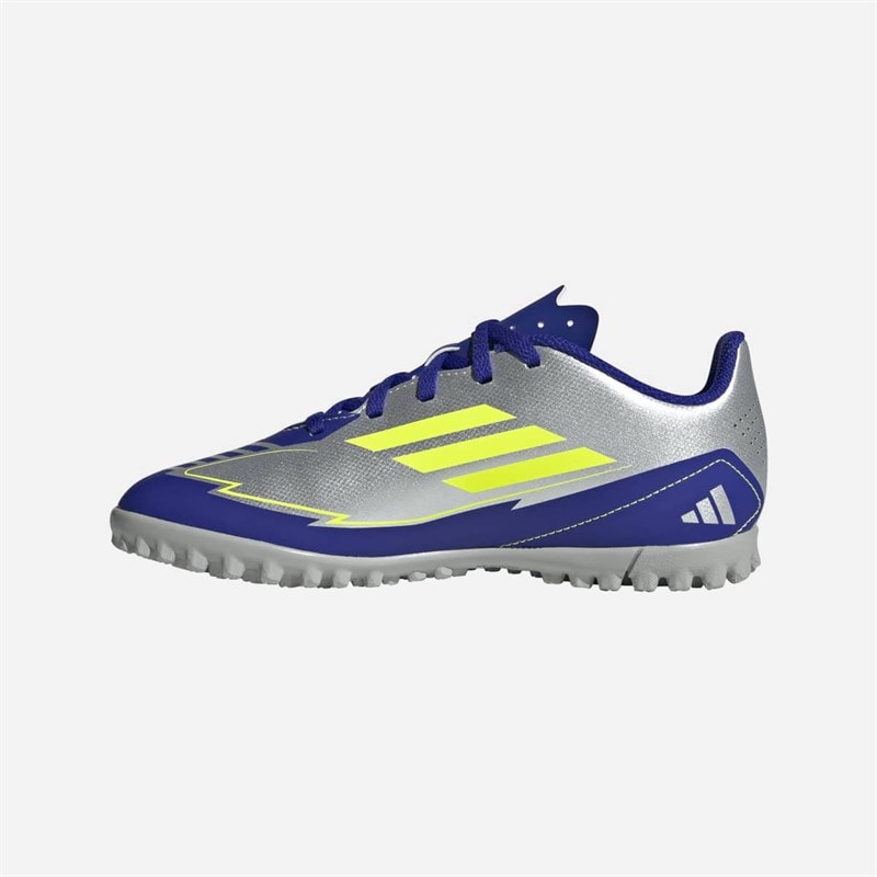 adidas Børne F50 Messi Club La Vida Rapida Pack TF Astro Fodboldstøvler Silver Metallic/Solar Yellow/Lucid Blue - Billede 5