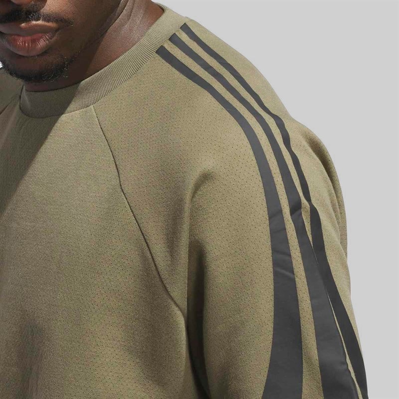 adidas Herre adidas Basketball Sweatshirt med korte ærmer Olive Strata - Billede 5