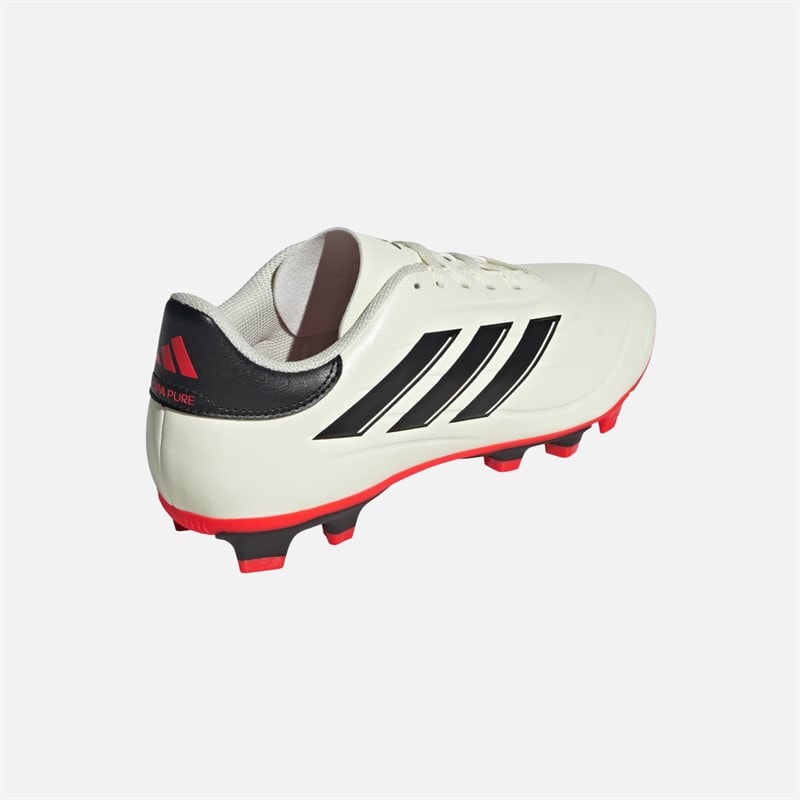 adidas Herre Copa Pure II Club FXG Fleksibel Bund Fodboldstøvler Ivory/Core Black/Solar Red - Billede 3