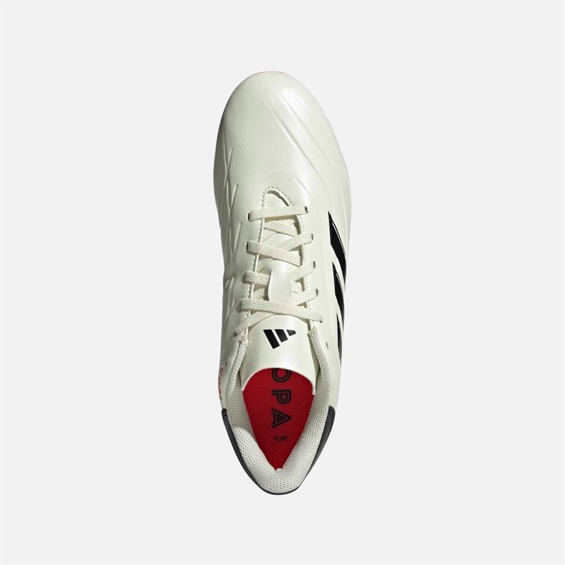 adidas Herre Copa Pure II Club FXG Fleksibel Bund Fodboldstøvler Ivory/Core Black/Solar Red - Billede 4