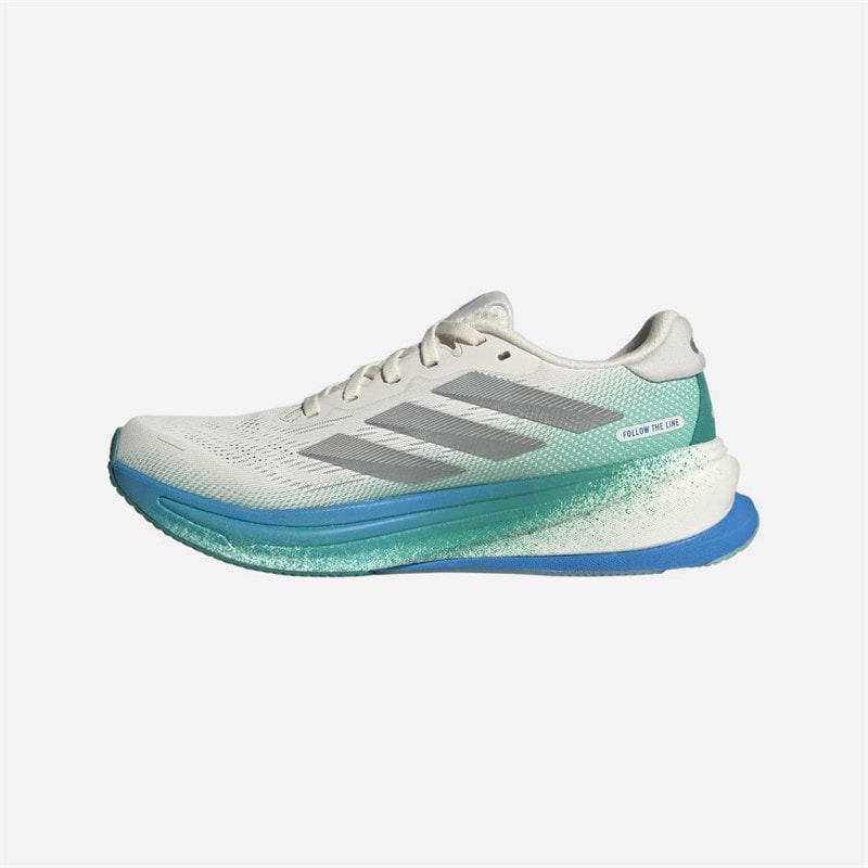 adidas Dame Supernova Rise 2 Neutrale Løbesko Chalk White/Silver Metallic/Glory Green - Billede 5
