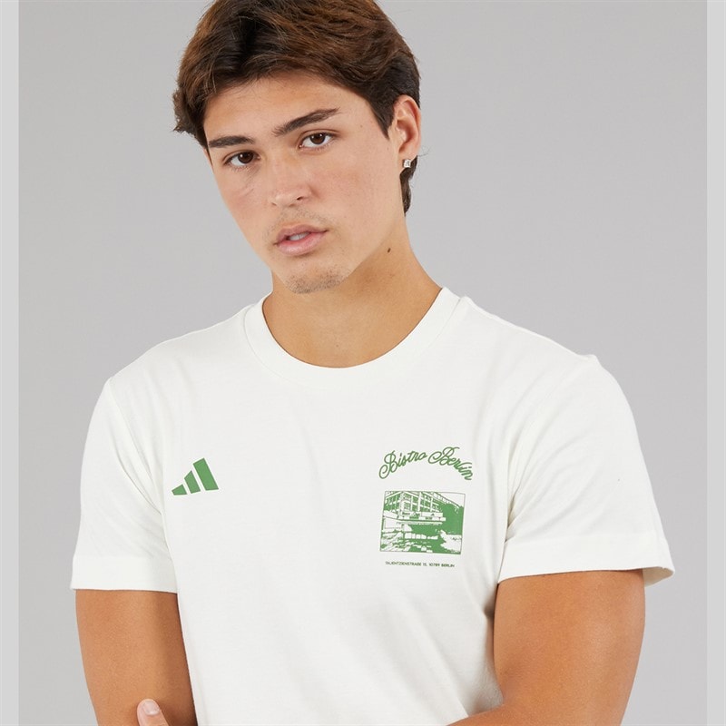 adidas Herre Berlin Snack Grafisk T-shirt Off White - Billede 3