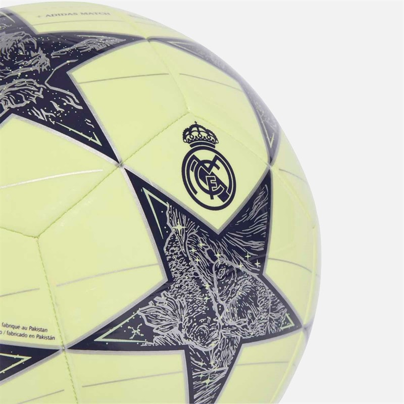 adidas Herre UEFA Champions League Real Madrid Klub Trænings Fodbold Almost Lime/Silver Metallic/Noble Ink - Billede 4