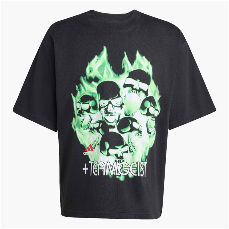 adidas Herre Teamgeist Moto Grafisk T-shirt Sort - Billede 5