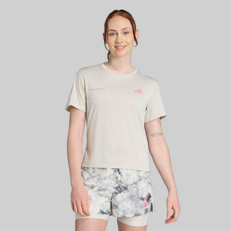 adidas Dame Egen Løbe Melange Løbe T Shirt Orbit Green Metallic - Billede 1