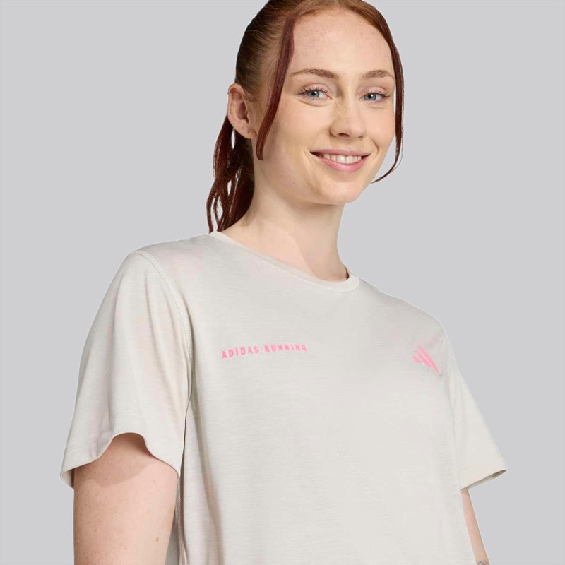 adidas Dame Egen Løbe Melange Løbe T Shirt Orbit Green Metallic - Billede 3