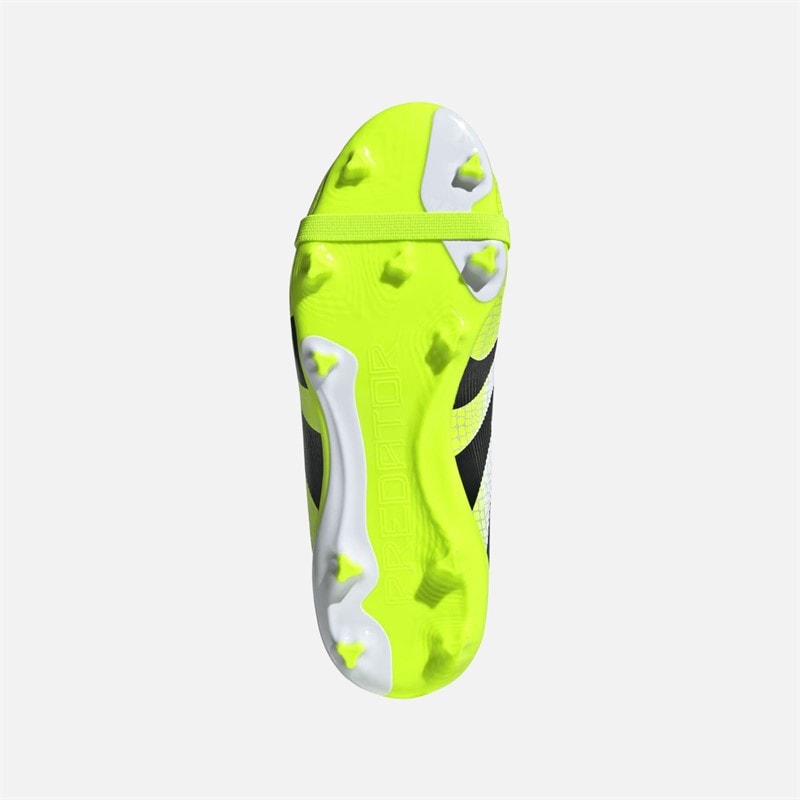 adidas Børne Predator League Tunge FG/MG Fastbane/Multigrund Fodboldstøvler Cloud White/Core Black/Lucid Lemon - Billede 2