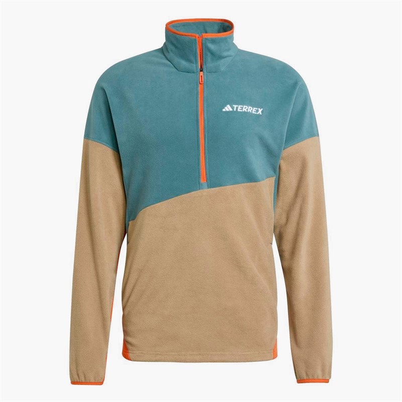 adidas Herre Terrex Multi Climawarm Fleece Anorak Preloved Teal/Cardboard/Semi Impact Orange