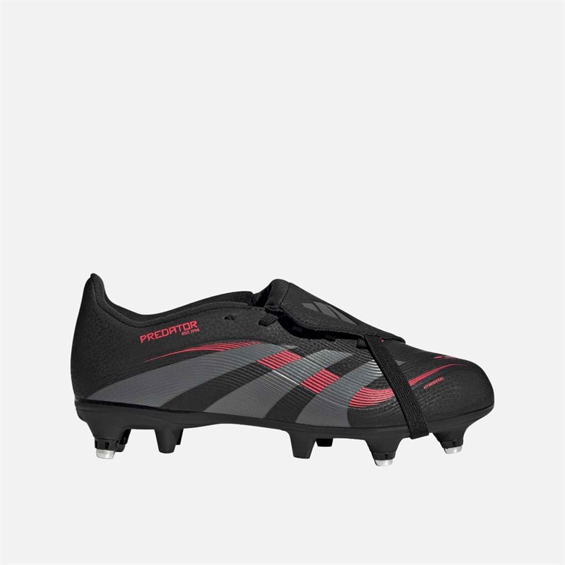adidas Børne Predator League Tunge SG Blød Bund Fodboldstøvler Core Black/Grey Four/Lucid Red