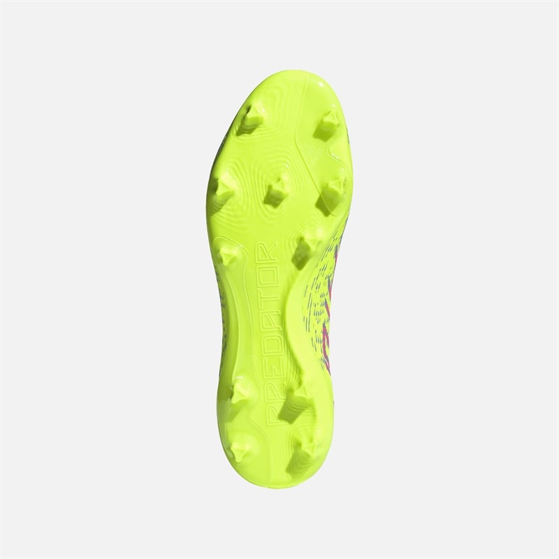 adidas Herre Predator League FG/MG Fast Underlag/Multi Underlag Fodboldstøvler Lucid Lemon/Blue Fusion/Lucid Pink - Billede 2