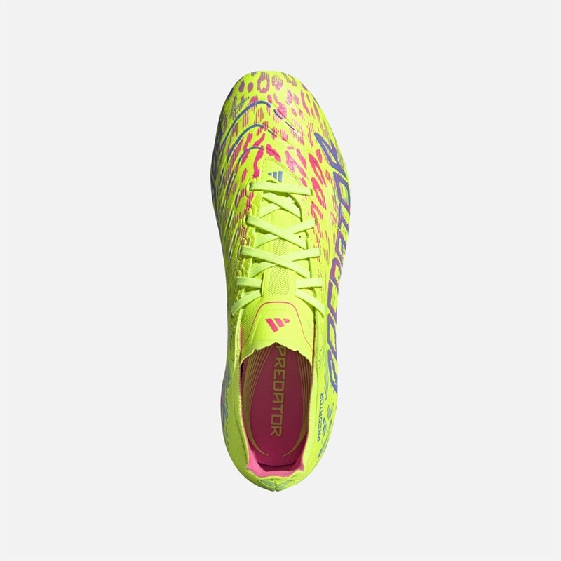 adidas Herre Predator League FG/MG Fast Underlag/Multi Underlag Fodboldstøvler Lucid Lemon/Blue Fusion/Lucid Pink - Billede 4