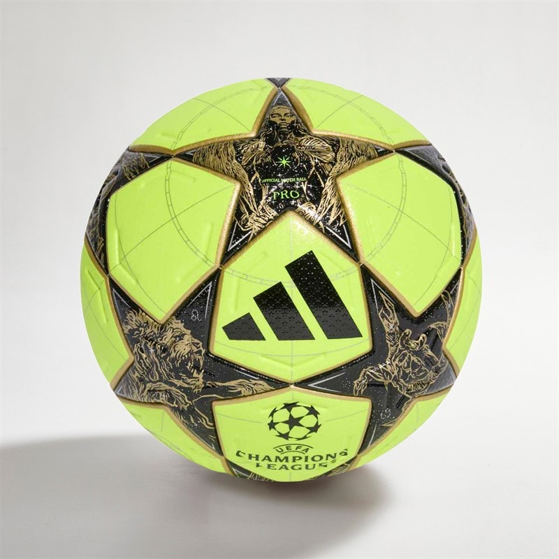 adidas Herre UEFA Champions League Pro Vinter Fodbold (FIFA Pro Certificeret) Solar Yellow/Sort/Gold Metallic/Silver Metallic - Billede 2