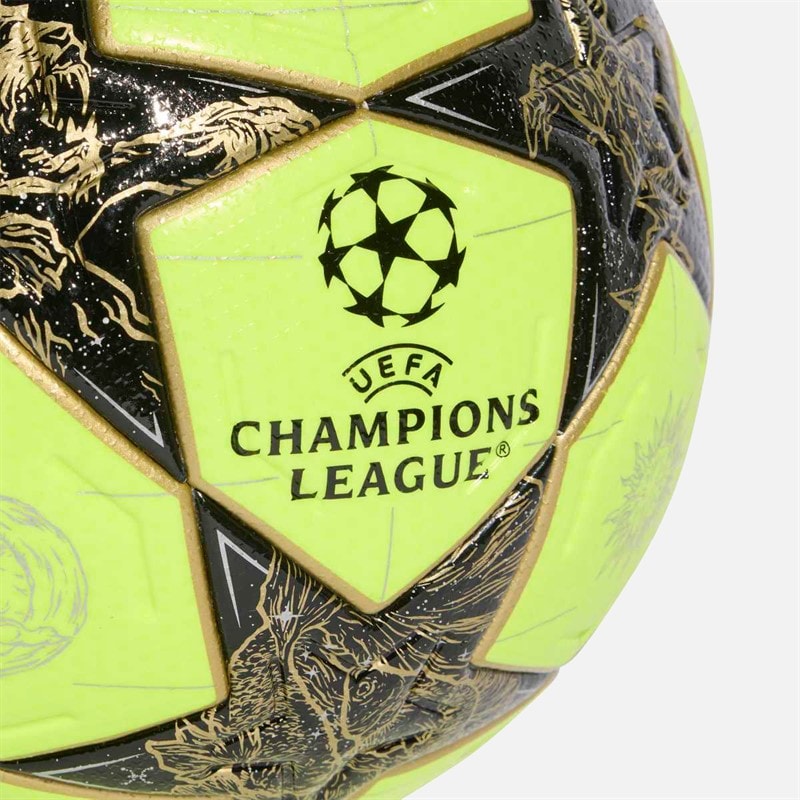 adidas Herre UEFA Champions League Pro Vinter Fodbold (FIFA Pro Certificeret) Solar Yellow/Sort/Gold Metallic/Silver Metallic - Billede 3