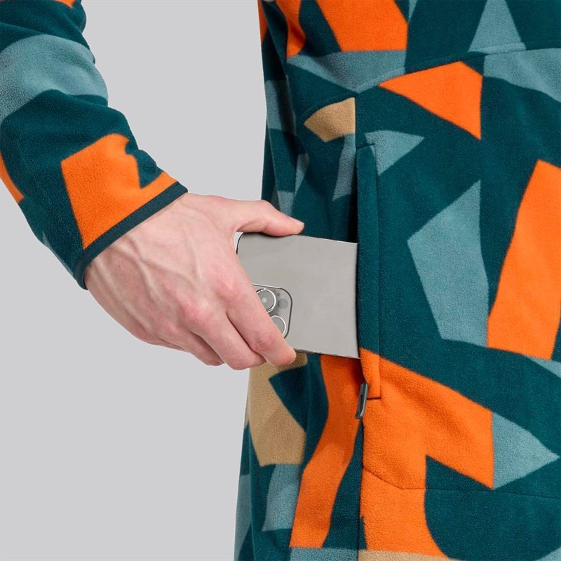 adidas Herre Terrex Multi Print Fuld Lynlås Fleece Jakke Aurora Ivory/Semi Impact Orange - Billede 2