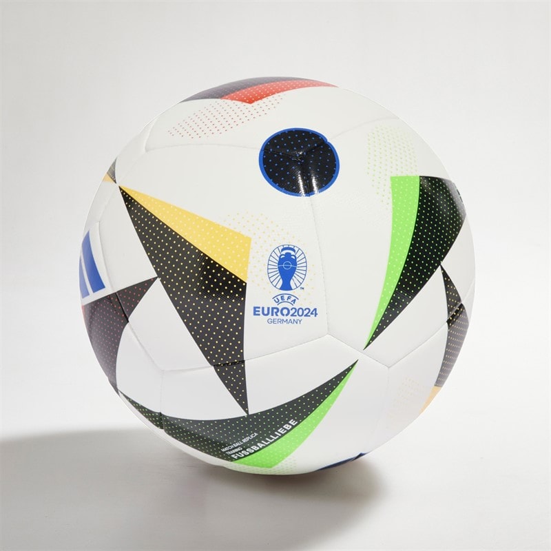 adidas Herre Euro 24 Træningsfodbold Hvid/Sort/Glow Blue - Billede 2