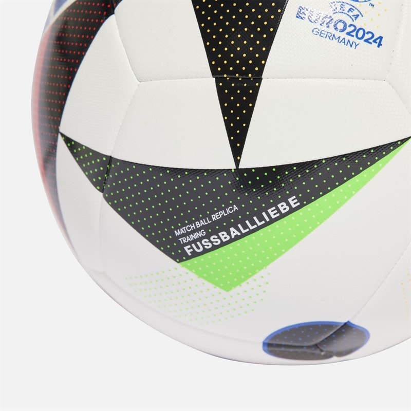 adidas Herre Euro 24 Træningsfodbold Hvid/Sort/Glow Blue - Billede 3