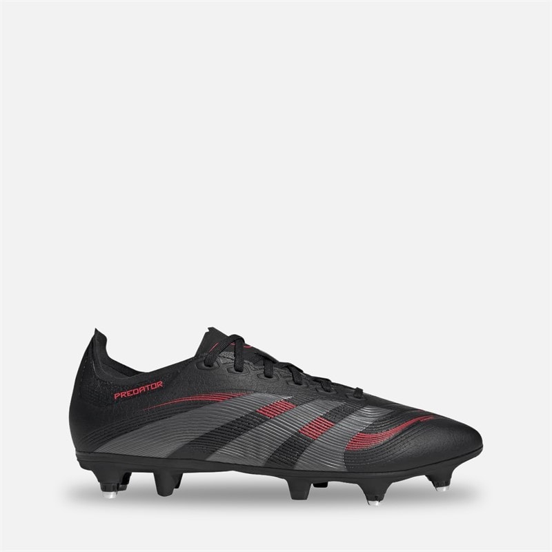 adidas Herre Predator League SG Blød Bund Fodboldstøvler Core Black/Grey Four/Lucid Red