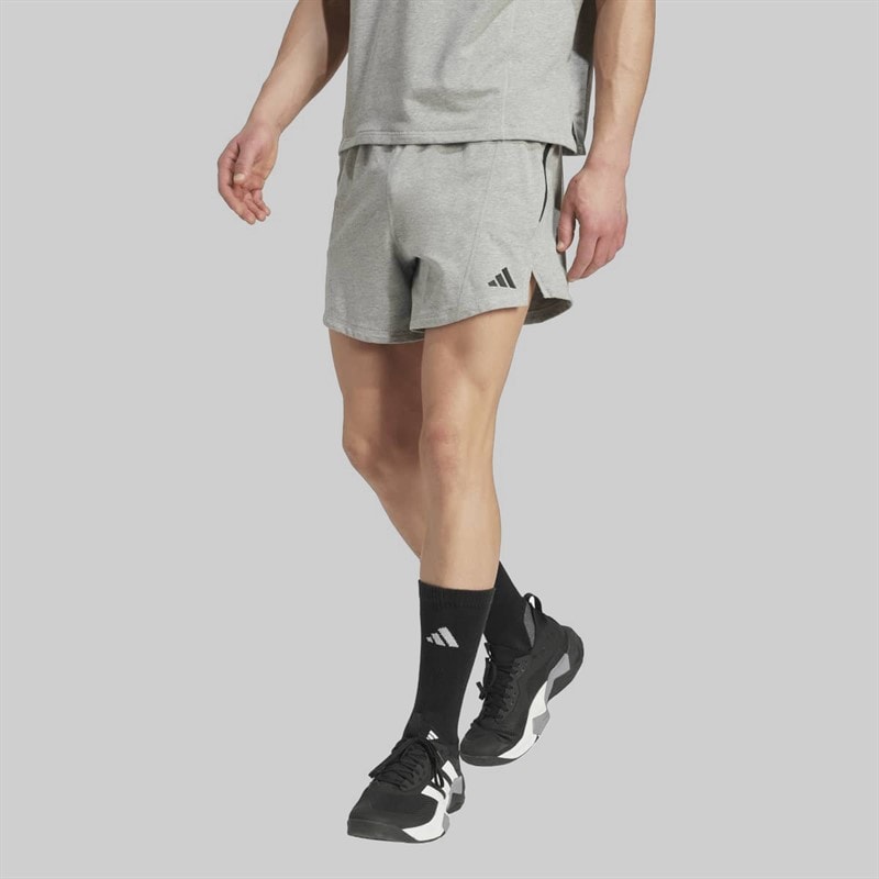 adidas Herre D4T Workout French Terry Shorts Medium Grey Heather
