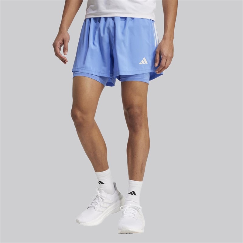 adidas Herre Own The Run Climacool 2-i-1 Løbeshorts Blue Fushion - Billede 1