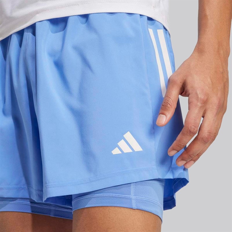 adidas Herre Own The Run Climacool 2-i-1 Løbeshorts Blue Fushion - Billede 3
