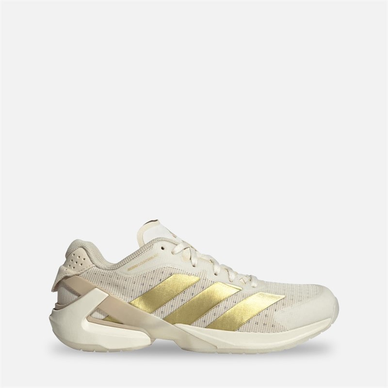 adidas Damesko Courterblast Adizero indendørs bane sko Off White/Gold Metallic/Crystal Sand - Billede 1