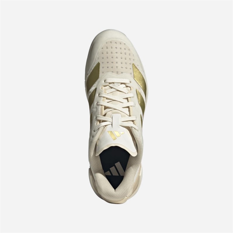 adidas Damesko Courterblast Adizero indendørs bane sko Off White/Gold Metallic/Crystal Sand - Billede 4