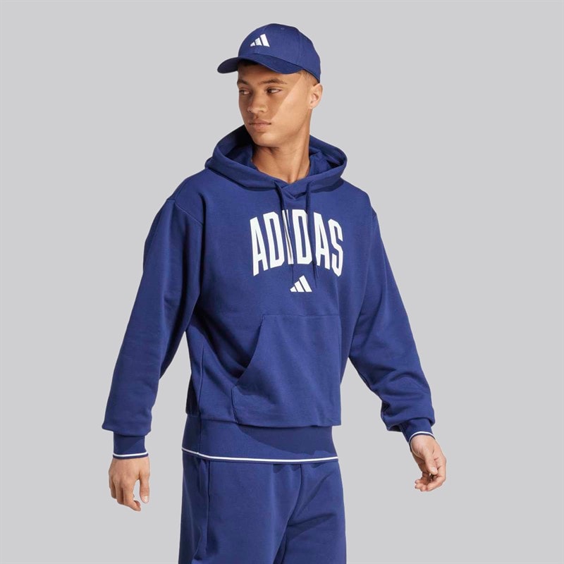 adidas Herre College Hættetrøje Dark Blue/Hvid - Billede 2