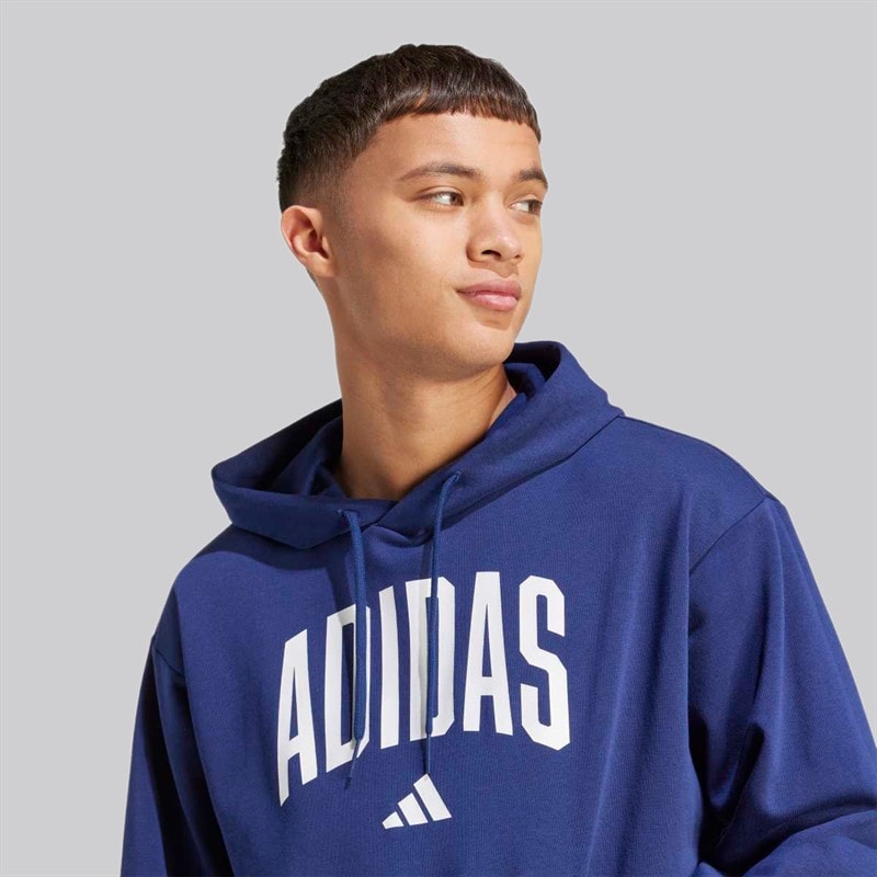 adidas Herre College Hættetrøje Dark Blue/Hvid - Billede 4